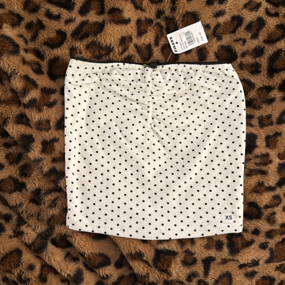 Tillys black and white polka dot tube top